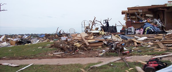 Home damaged by tornado Home damaged by tornado