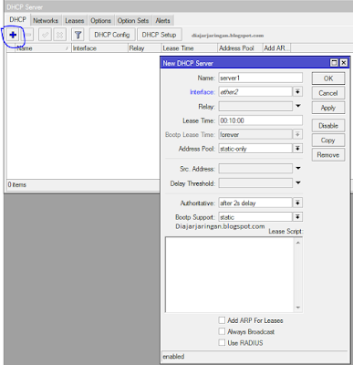 ip - dhcp- dhcp server - setting dhcp mikrotik - dhcp server mikrotik