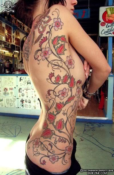 Side beautiful flower tattoo design