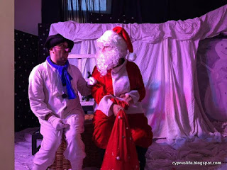 The Snowman and Santa Claus in the Little Muse production in Larnaca, Cyprus