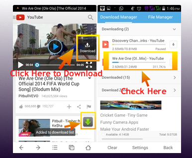 How to Download YouTube video directly from the UC Browser screnshot step 4