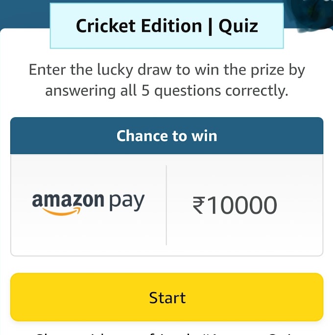 Win 10000 Amazon pay Ballance for free with answering simple quiz at Amazon