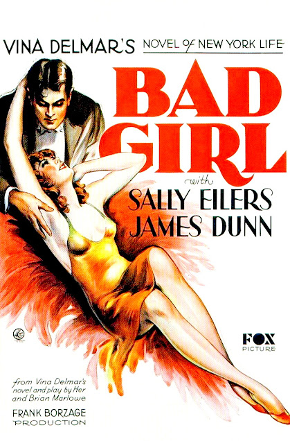 BAD GIRL. Cartel One Sheet: 69 x 104 cms. Estados Unidos. Imprenta: The H. C. Miner Litho. Co., New York. Bad Girl. 1931. Estados Unidos. Dirección: Frank Borzage. Reparto: Sally Eilers, James Dunn, Minna Gombell, Frank Darien, Sarah Padden, William Pawley.