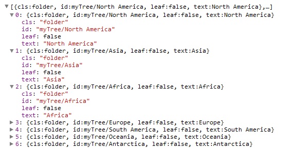 ExtJs 4 Tree Panel example using Java Servlet JSON response and MySQL