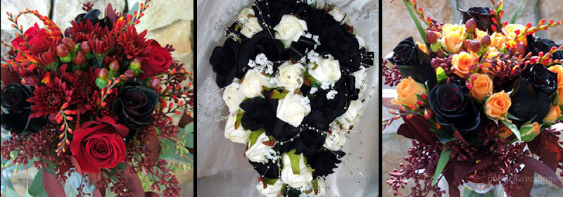 Gothic Wedding Bouquets Black Roses Flowers Black roses are commonly found 