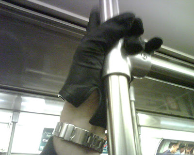 black leather gloves. Black leather gloves have