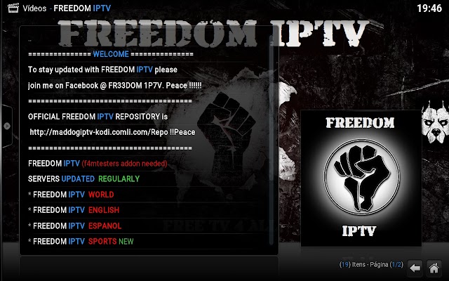 Addon FREEDOM IPTV canais de tv lançamento confira! - 06/11/2016