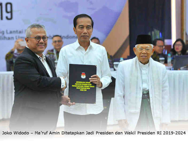 Joko Widodo – Ma’ruf Amin Ditetapkan Jadi Presiden dan Wakil Presiden RI 2019-2024