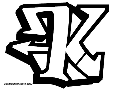 Graffiti alphabet letter K