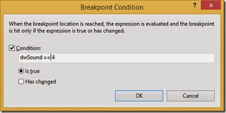 Conditional breakpoint