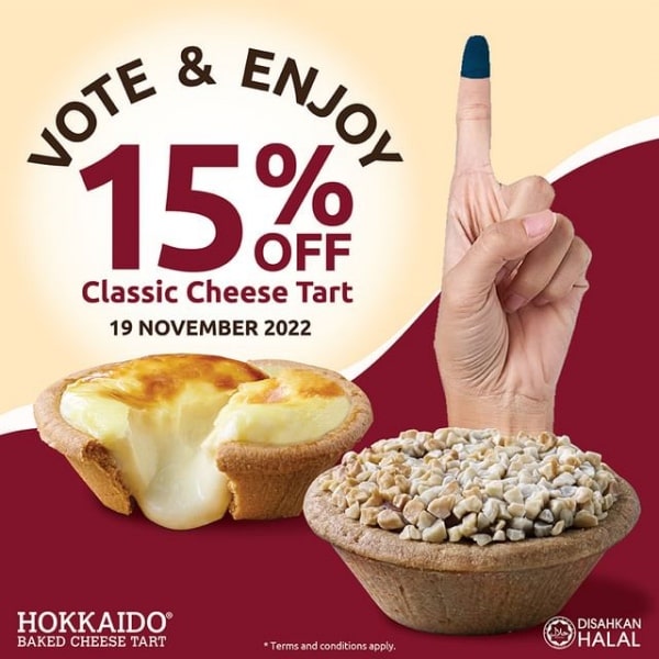 Promosi Hokkaido Baked Cheese Tart sempena PRU 15