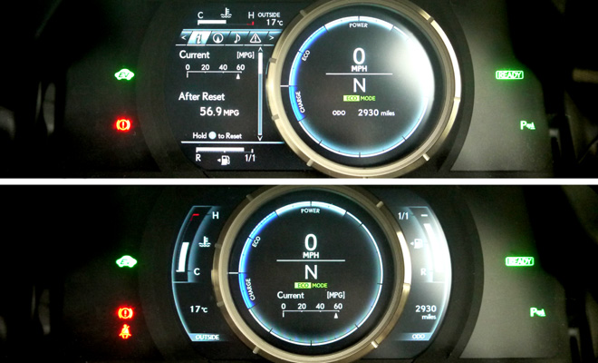 Lexus IS 300h F-Sport instrument cluster