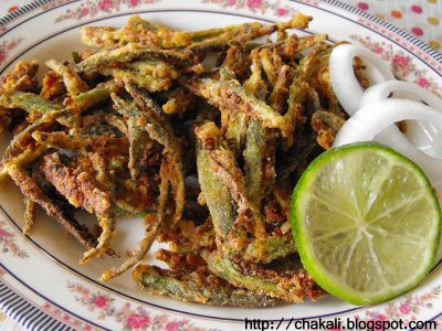 crispy okra, fried bhindi, fried okra, crispy bhendi, okra recipe, fritters