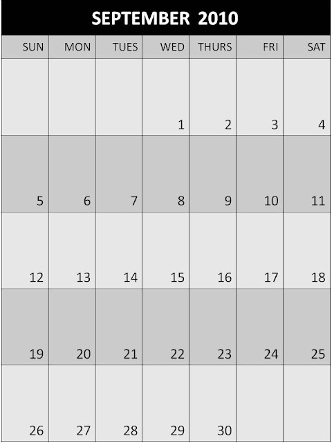 yearly calendar template. blank monthly calendar 2010.