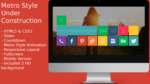 Animated Metro Coming Soon - ThemeForest Item for Sale