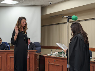 Town Clerk Nancy Danello sworn in by justice of the peace