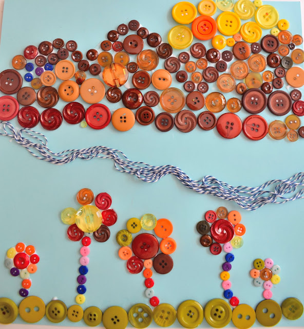 button art flowers mountains picture