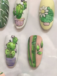 Diseños de uñas inspiradas en cactus y suculentas