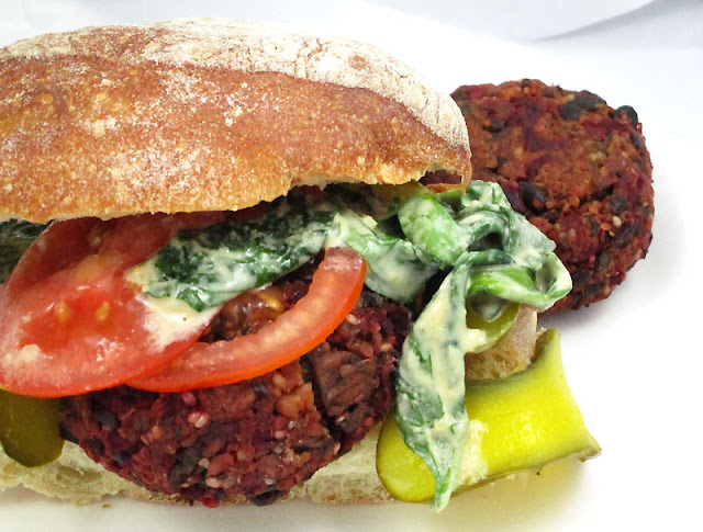 Beet and Black Bean Burgers