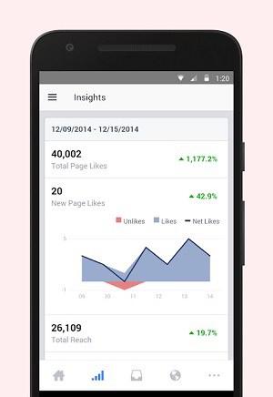 Facebook page manager app