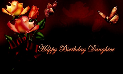 happy birthday daughter butterfly, flower image, wallpaper