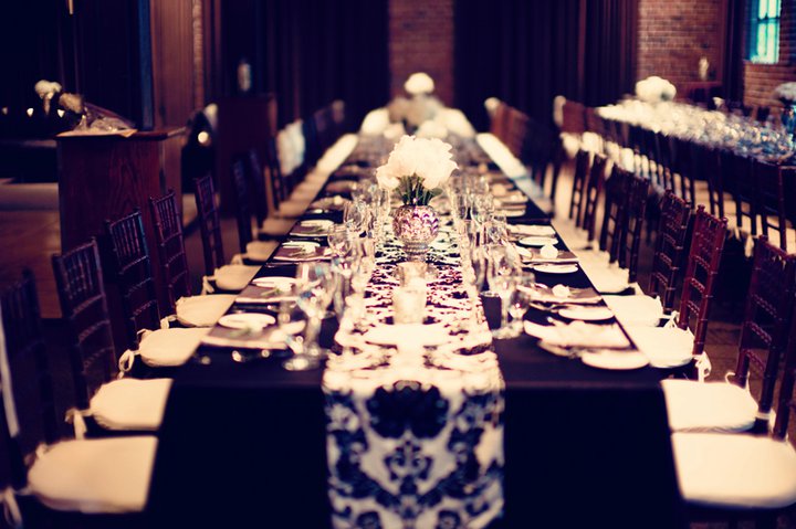 Love these table settingscaptured from a wedding at the Palace Ballroom in