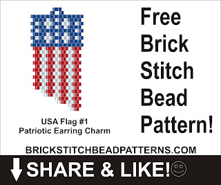 Free patriotic brick stitch seed bead pattern printable pdf.