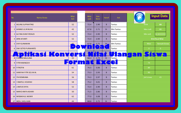 Aplikasi Konversi Nilai Ulangan Siswa Terbaru Versi 2017