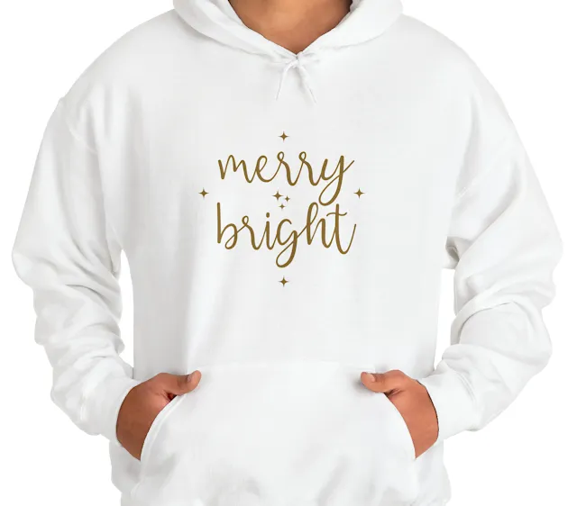 Unisex Stylish Festive Merry Bright Christmas Hoodie Heavy Blend™ Hooded Sweatshirt
