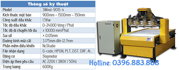 Thông số kỹ thuật máy khắc cnc mini 9015-4