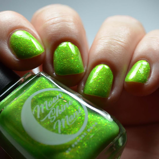 green nail polish with shimmer