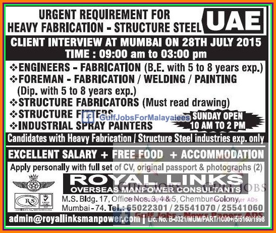 Excellent salary for UAE