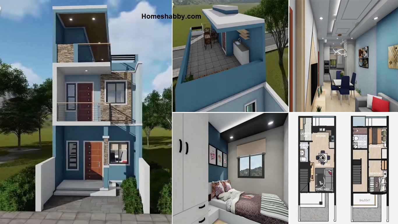 Desain Rumah 2 Lantai 4x8 M Dengan Roof Deck Yang Mempesona Homeshabbycom Design Home Plans