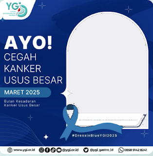 Twibbon Cegah Kanker Usus Besar! Dress in Blue YGI 2025