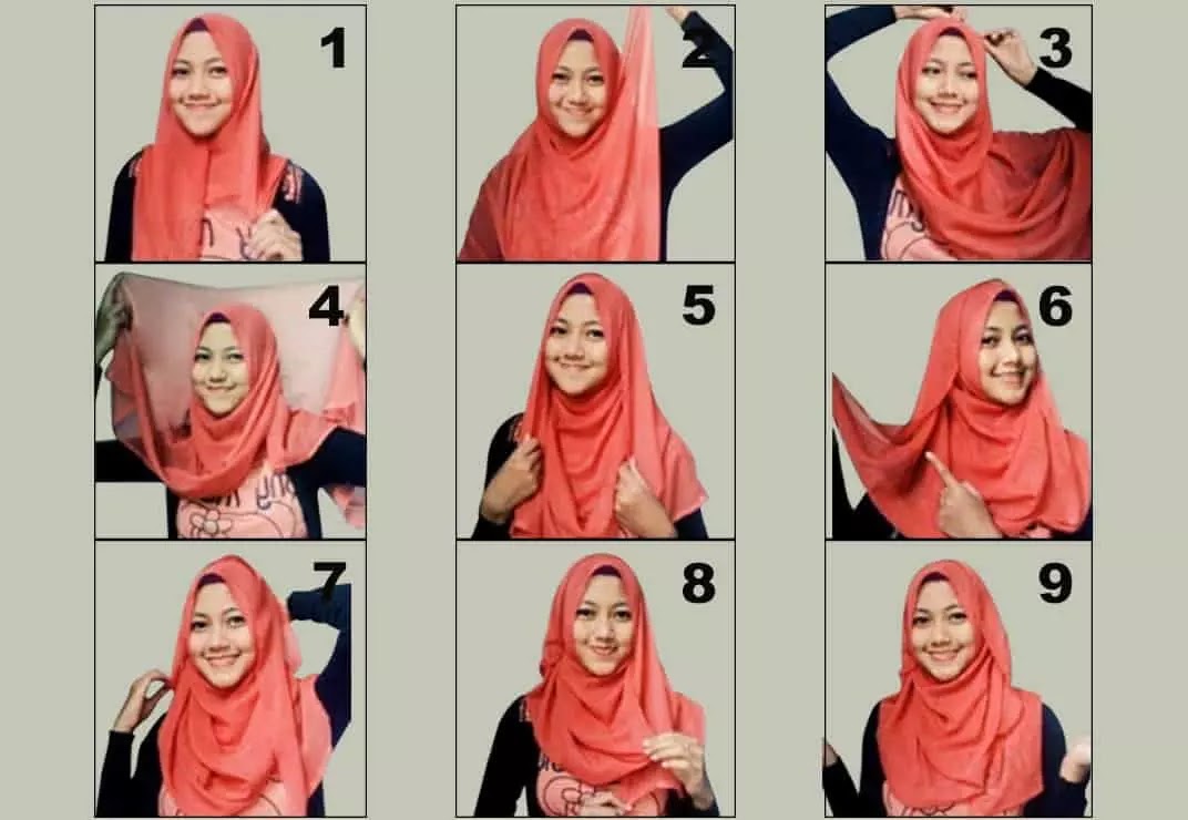 17 Tutorial Hijab Segi Empat Simpel Dan Syari Gaya Modern