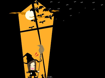 free halloween witch bats