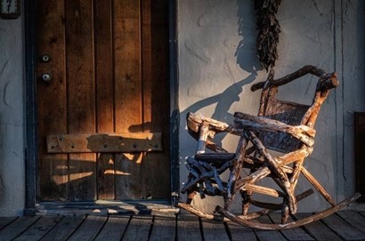 old rocker on porch