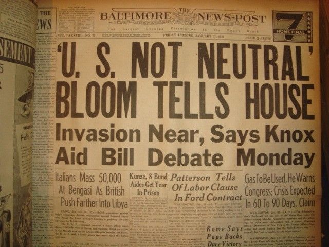 31 January 1941 worldwartwo.filminspector.com Baltimore News-Post headlines