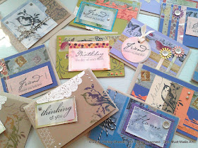 A snapshot of some of the intricately detailed note cards ready to sell.