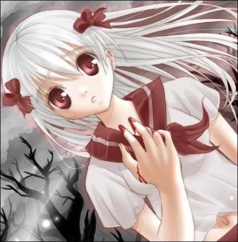 anime wolf girl with white hair. anime girl with white hair