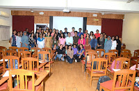 Rajat Chaudhuri with students of St Andrews College, Mumbai