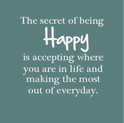 The secret of being happy