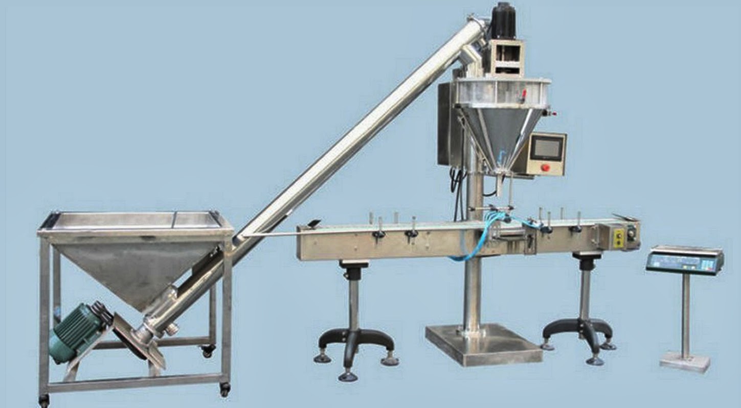 semi auto powder mixer filling packaging machine with automatic feeder pulver Abfüllmaschine