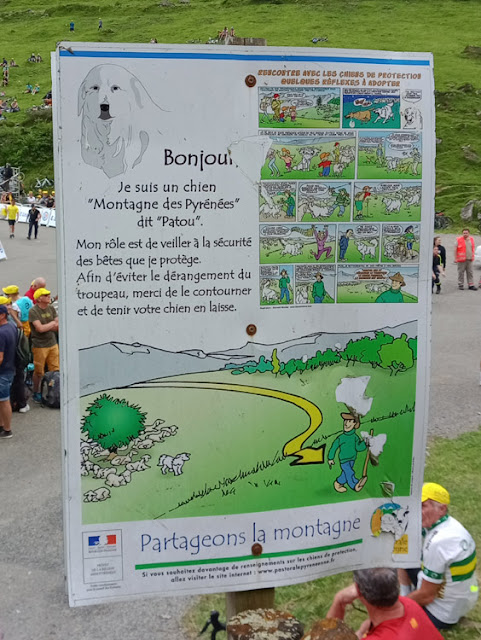 Pyrenean mountain dog info board, Hautes Pyrenees, France. Photo by Loire Valley Time Travel.