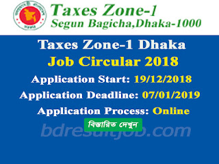 Taxes Zone-1 Dhaka Job Circular 2018