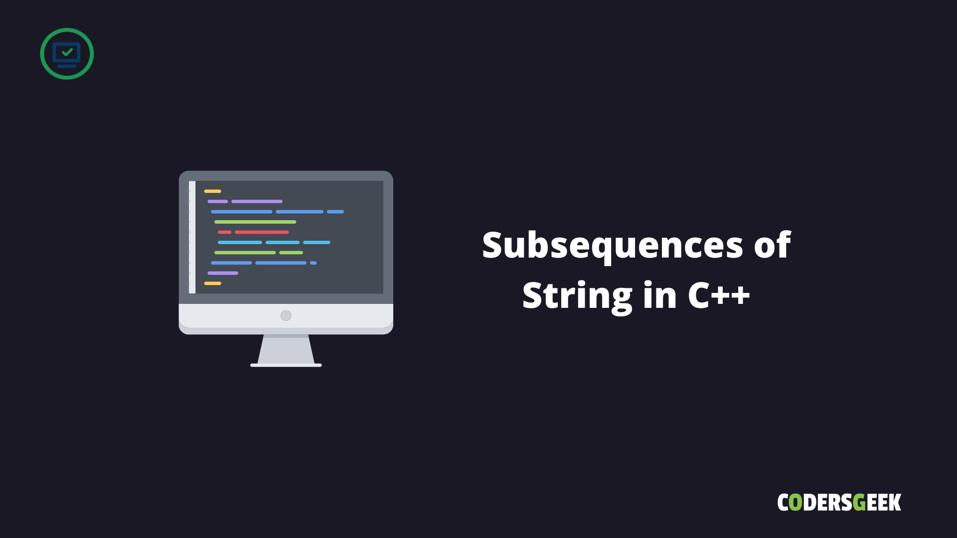 Subsequences of String in C++