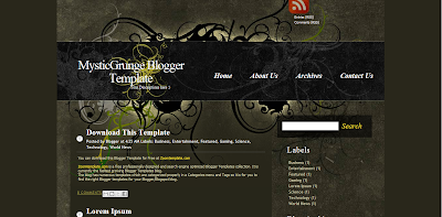 Mystic Grunge Blogger Template, Template Blog SEO