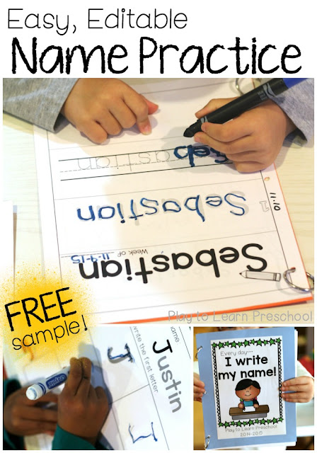 Easy Name Practice Worksheets | Play to Learn Preschool ...