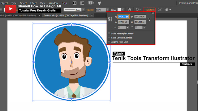 Fungsi Transform Adobe Illustrator Lengkap, Tutorial adobe illustrator,