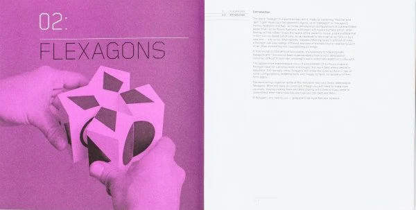 Flexagon sample project pages as seen in Cut and Fold Techniques for Promotional Materials, Revised Edition